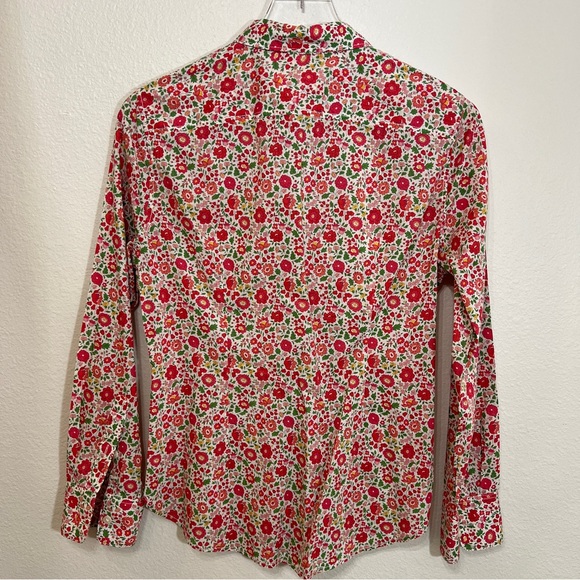 J. CREW Liberty fabric red floral button down slim fit shirt - Picture 2 of 6